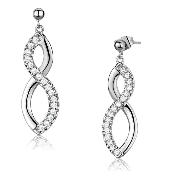 Silver Earrings Christmas Earrings 3W1055 Rhodium Brass Earrings with AAA Grade CZ Alamode Fashion Jewelry Outlet