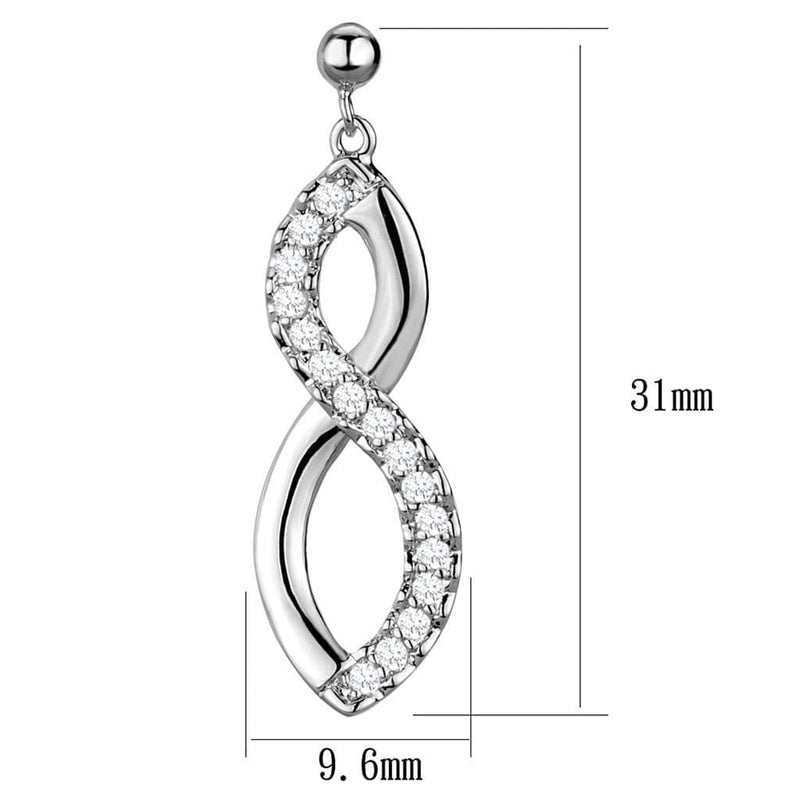 Silver Earrings Christmas Earrings 3W1055 Rhodium Brass Earrings with AAA Grade CZ Alamode Fashion Jewelry Outlet
