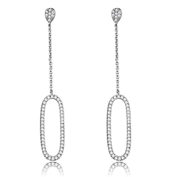 Silver Earrings Christmas Earrings 3W1058 Rhodium Brass Earrings with AAA Grade CZ Alamode Fashion Jewelry Outlet