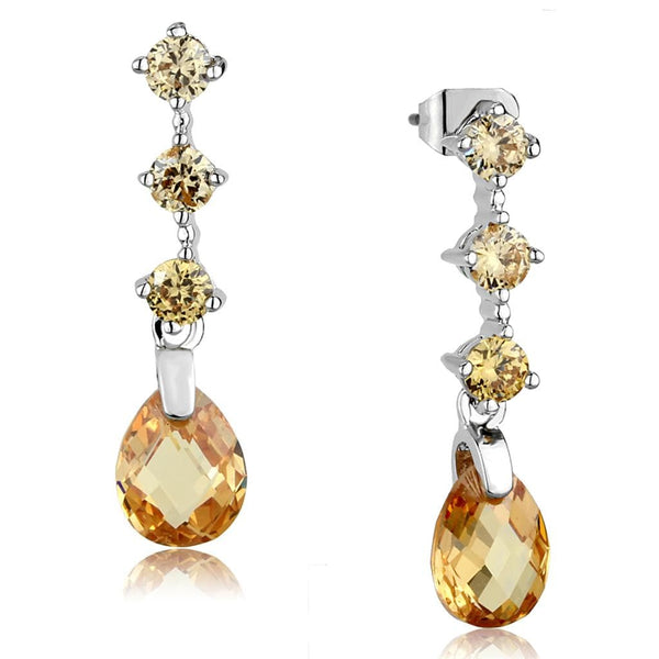 Silver Earrings Christmas Earrings 3W1063 Rhodium Brass Earrings with AAA Grade CZ Alamode Fashion Jewelry Outlet
