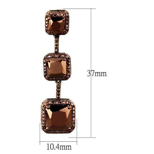 Silver Earrings Christmas Earrings 3W1108 Coffee light Brass Earrings with AAA Grade CZ Alamode Fashion Jewelry Outlet