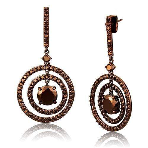 Silver Earrings Christmas Earrings 3W1109 Coffee light Brass Earrings with AAA Grade CZ Alamode Fashion Jewelry Outlet