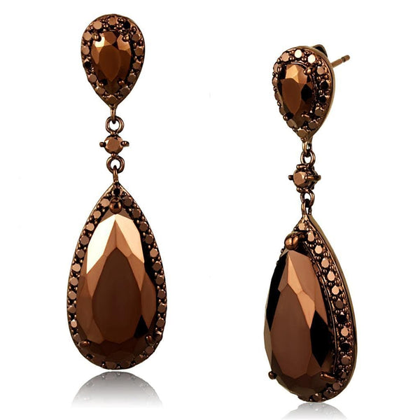 Silver Earrings Christmas Earrings 3W1110 Coffee light Brass Earrings with AAA Grade CZ Alamode Fashion Jewelry Outlet