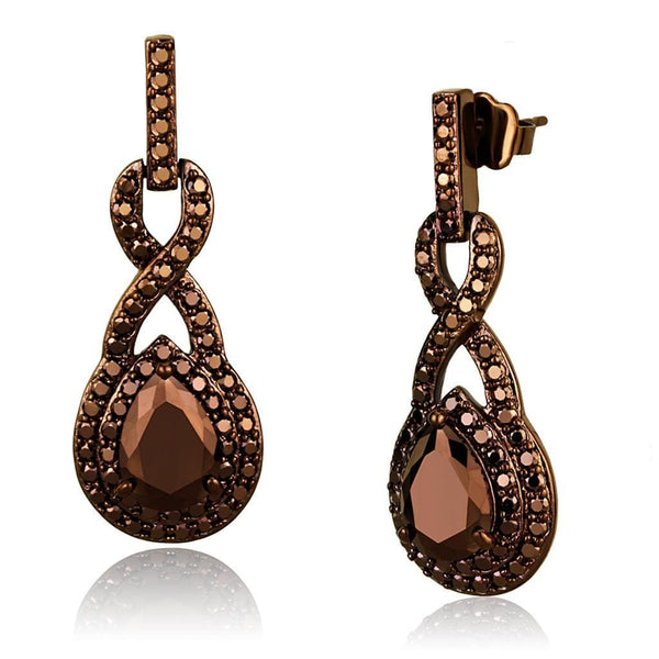 Silver Earrings Christmas Earrings 3W1115 Coffee light Brass Earrings with AAA Grade CZ Alamode Fashion Jewelry Outlet