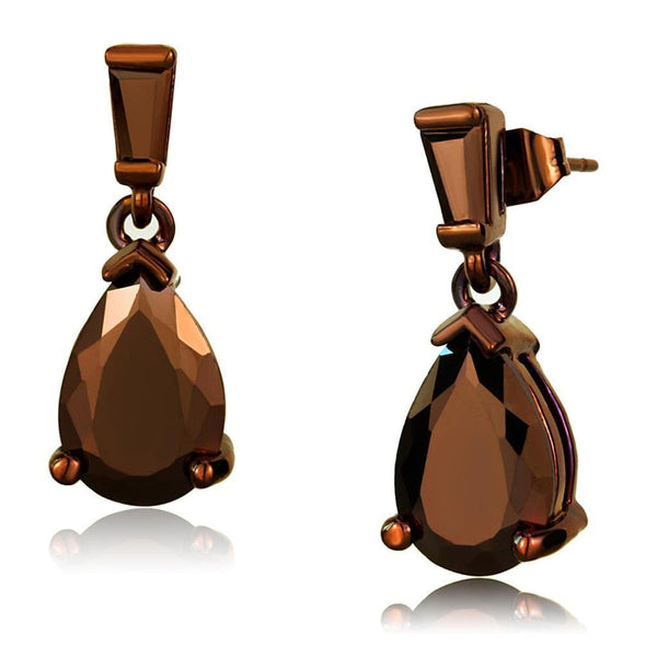 Silver Earrings Christmas Earrings 3W1120 Coffee light Brass Earrings with AAA Grade CZ Alamode Fashion Jewelry Outlet