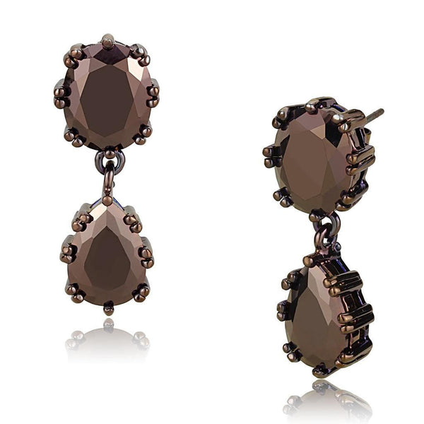 Silver Earrings Christmas Earrings 3W1121 Coffee light Brass Earrings with AAA Grade CZ Alamode Fashion Jewelry Outlet