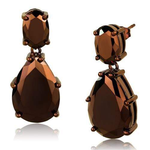 Silver Earrings Christmas Earrings 3W1135 Coffee light Brass Earrings with AAA Grade CZ Alamode Fashion Jewelry Outlet