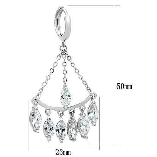 Christmas Earrings 3W301 Rhodium Brass Earrings with AAA Grade CZ