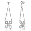 Christmas Earrings 3W354 Rhodium Brass Earrings with AAA Grade CZ