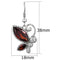 Christmas Earrings 3W613 Rhodium Brass Earrings with AAA Grade CZ in Garnet