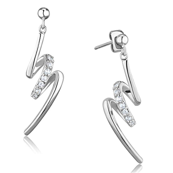 Christmas Earrings 3W632 Rhodium Brass Earrings with AAA Grade CZ