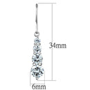 Christmas Earrings 3W633 Rhodium Brass Earrings with AAA Grade CZ