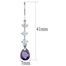 Christmas Earrings 3W635 Rhodium Brass Earrings with AAA Grade CZ