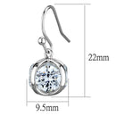 Christmas Earrings 3W644 Rhodium Brass Earrings with AAA Grade CZ