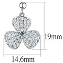 Christmas Earrings 3W662 Rhodium Brass Earrings with AAA Grade CZ