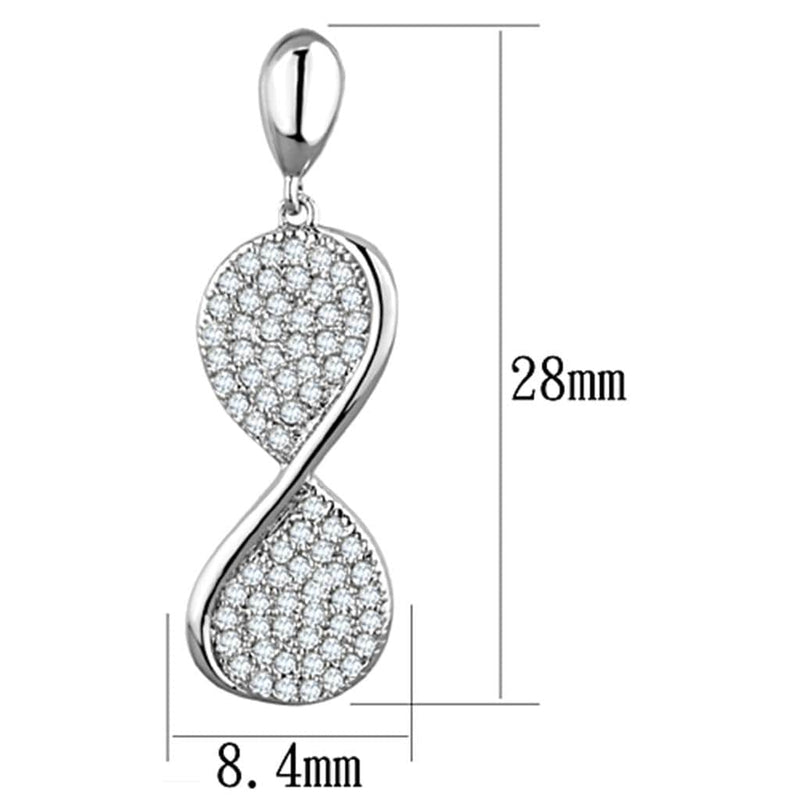 Christmas Earrings 3W663 Rhodium Brass Earrings with AAA Grade CZ