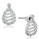 Christmas Earrings 3W664 Rhodium Brass Earrings with AAA Grade CZ