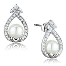 Christmas Earrings 3W665 Rhodium Brass Earrings with Synthetic