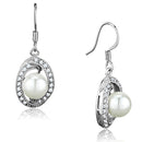 Christmas Earrings 3W673 Rhodium Brass Earrings with Synthetic