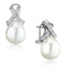 Christmas Earrings 3W677 Rhodium Brass Earrings with Synthetic