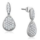 Christmas Earrings 3W696 Rhodium Brass Earrings with AAA Grade CZ