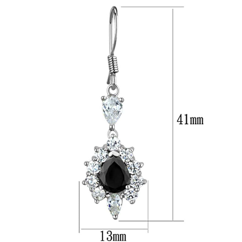 Christmas Earrings 3W705 Rhodium Brass Earrings with CZ