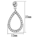 Crystal Drop Earrings 3W617 Rhodium Brass Earrings with Top Grade Crystal