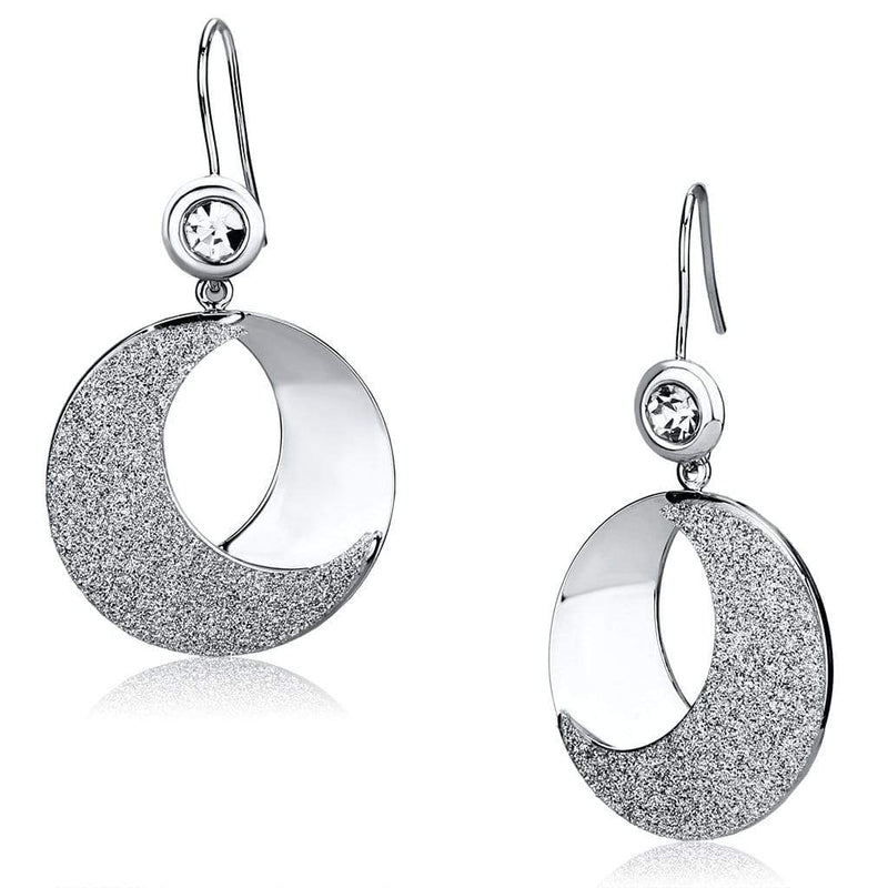 Crystal Drop Earrings LO2669 Rhodium Iron Earrings with Top Grade Crystal