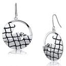 Crystal Drop Earrings LO2687 Matte Rhodium & Rhodium Iron Earrings with Crystal