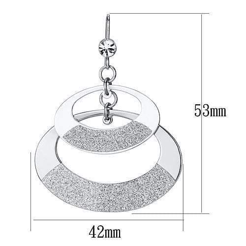 Crystal Drop Earrings LO2714 Matte Rhodium & Rhodium Iron Earrings with Crystal