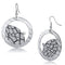 Crystal Drop Earrings LO2725 Rhodium Iron Earrings with Top Grade Crystal