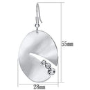 Crystal Drop Earrings LO2743 Matte Rhodium & Rhodium Iron Earrings with Crystal