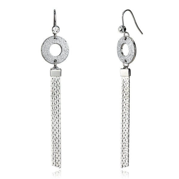 Crystal Drop Earrings LO2749 Rhodium Iron Earrings with Top Grade Crystal