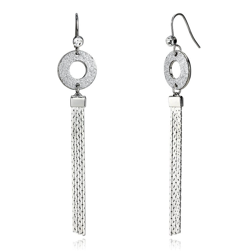 Crystal Drop Earrings LO2749 Rhodium Iron Earrings with Top Grade Crystal