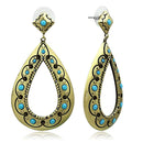 Silver Earrings Crystal Drop Earrings LO3850 Antique Copper Brass Earrings with Crystal Alamode Fashion Jewelry Outlet