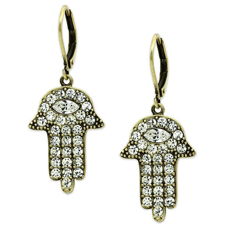Silver Earrings Crystal Drop Earrings LO3853 Antique Copper Brass Earrings with Crystal Alamode Fashion Jewelry Outlet