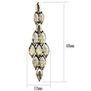 Crystal Drop Earrings TK2632 Coffee light Stainless Steel Earrings with Crystal