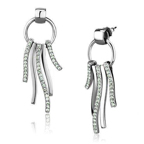 Crystal Drop Earrings TK2633 Stainless Steel Earrings with Crystal in Peridot