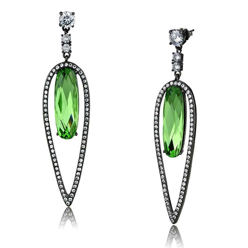 Crystal Drop Earrings TK2846 Stainless Steel Earrings with Crystal in Peridot