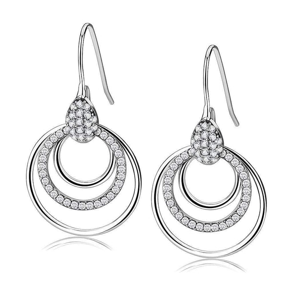 Silver Earrings Cute Earrings DA099 Stainless Steel Earrings with AAA Grade CZ Alamode Fashion Jewelry Outlet
