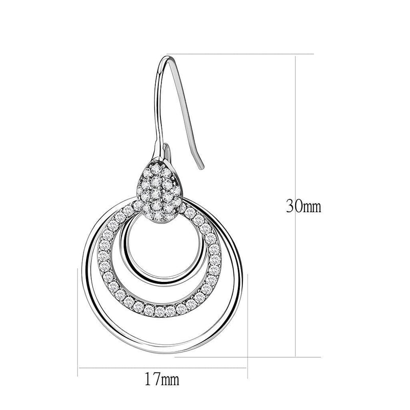 Silver Earrings Cute Earrings DA099 Stainless Steel Earrings with AAA Grade CZ Alamode Fashion Jewelry Outlet