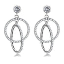 Silver Earrings Cute Earrings DA100 Stainless Steel Earrings with AAA Grade CZ Alamode Fashion Jewelry Outlet