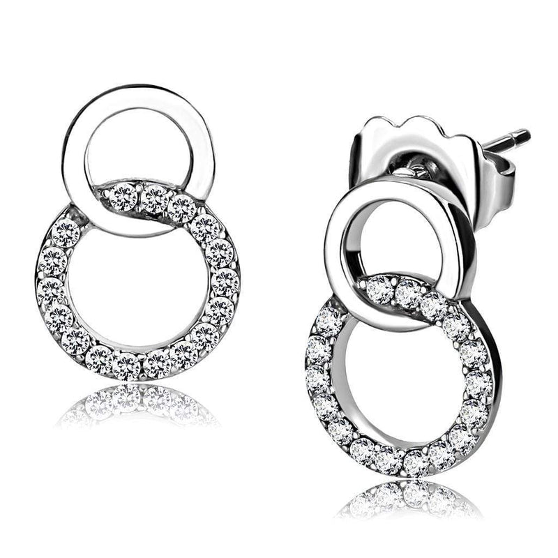 Silver Earrings Cute Earrings DA179 Stainless Steel Earrings with AAA Grade CZ Alamode Fashion Jewelry Outlet