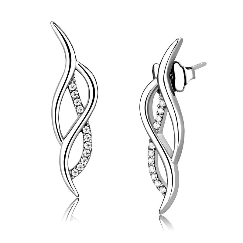 Silver Earrings Cute Earrings DA187 Stainless Steel Earrings with AAA Grade CZ Alamode Fashion Jewelry Outlet