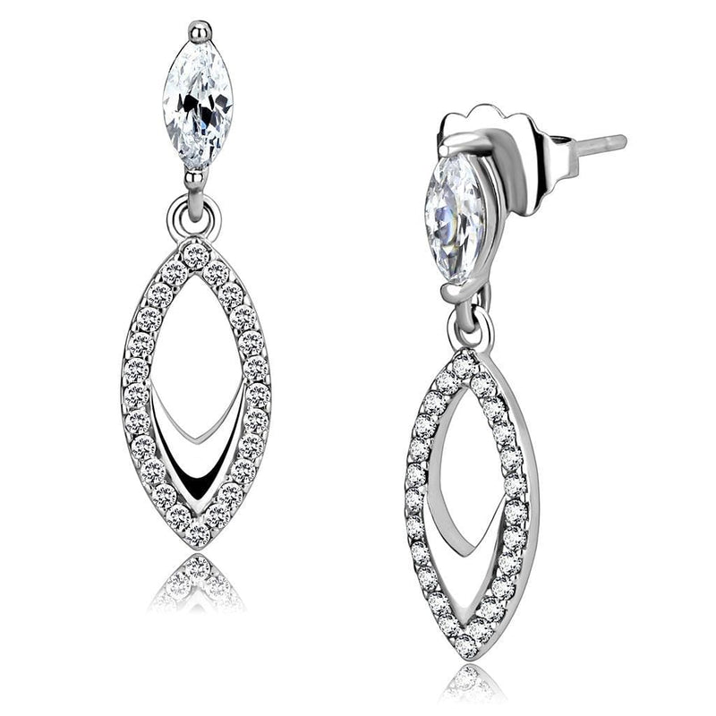 Silver Earrings Cute Earrings DA189 Stainless Steel Earrings with AAA Grade CZ Alamode Fashion Jewelry Outlet