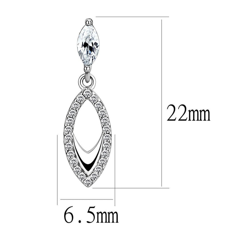 Silver Earrings Cute Earrings DA189 Stainless Steel Earrings with AAA Grade CZ Alamode Fashion Jewelry Outlet