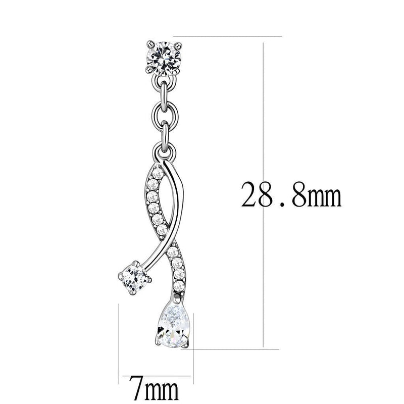 Silver Earrings Cute Earrings DA190 Stainless Steel Earrings with AAA Grade CZ Alamode Fashion Jewelry Outlet