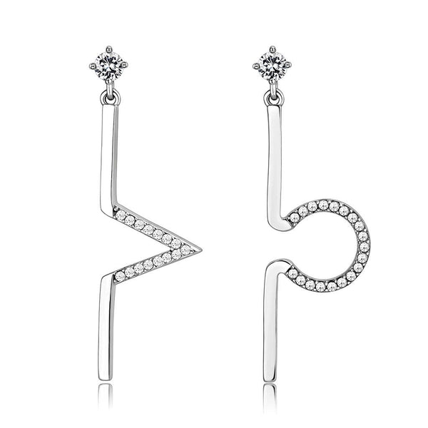 Silver Earrings Cute Earrings DA191 Stainless Steel Earrings with AAA Grade CZ Alamode Fashion Jewelry Outlet