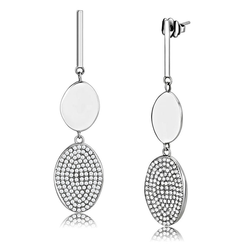 Silver Earrings Cute Earrings DA193 Stainless Steel Earrings with AAA Grade CZ Alamode Fashion Jewelry Outlet