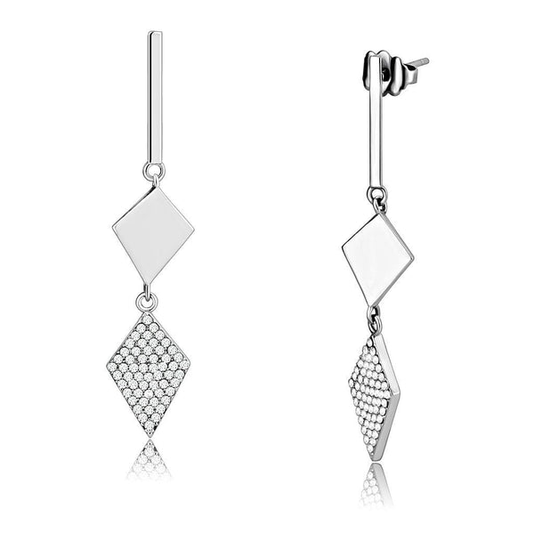 Silver Earrings Cute Earrings DA194 Stainless Steel Earrings with AAA Grade CZ Alamode Fashion Jewelry Outlet